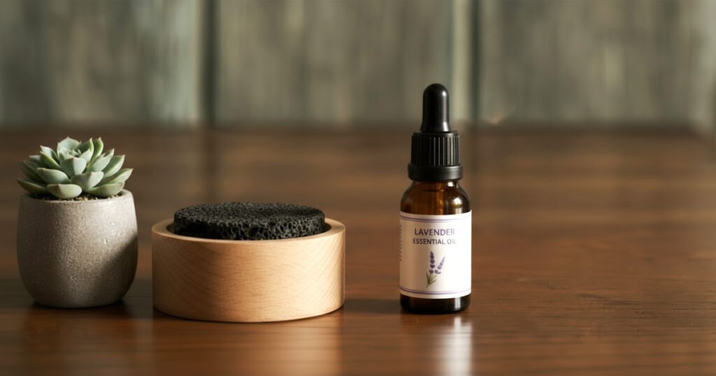 aroma stone diffuser with lavender essential oil