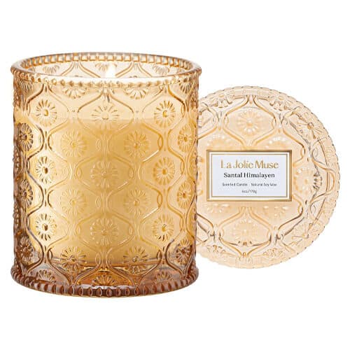 la jolie muse amber and sandalwood candle