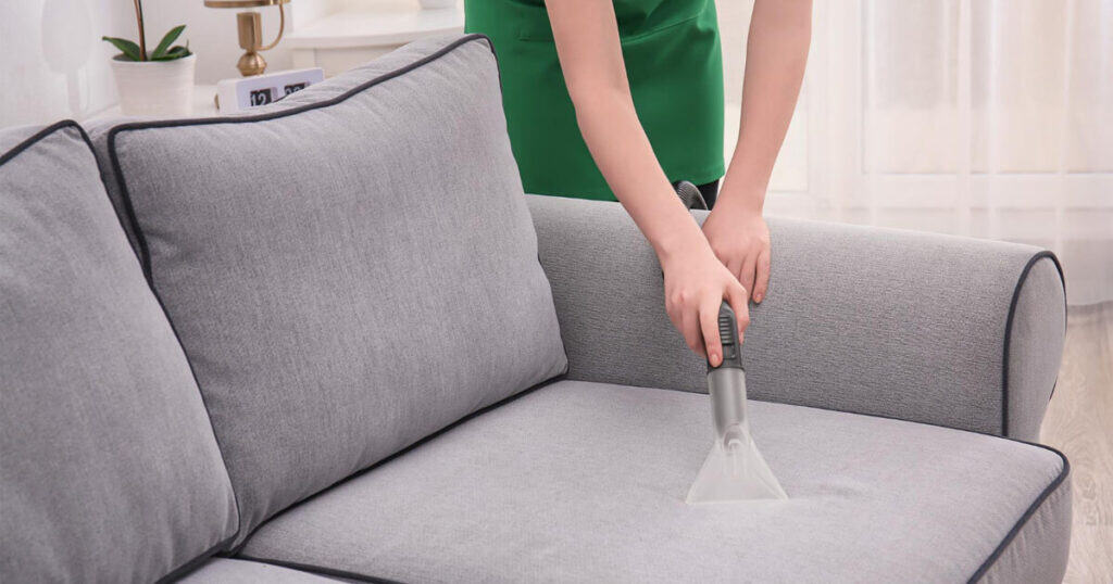 10 Best Linen Sprays to Freshen Your Sofa, Curtains, and Car 25 woman vacuum cleaning the sofa