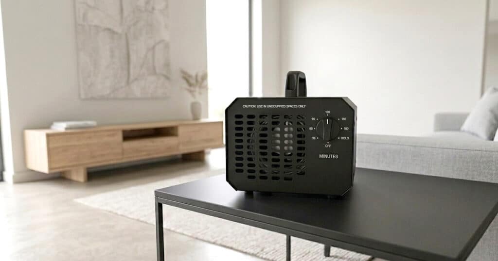 10 Best Ozone Generators for Home to Remove Odors Fast 25 ozone generator in a black table in a modern living room