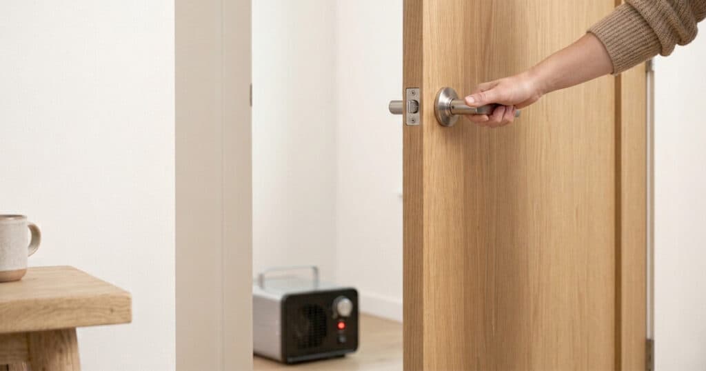 10 Best Ozone Generators for Home to Remove Odors Fast 22 woman closing the door with ozone generator inside