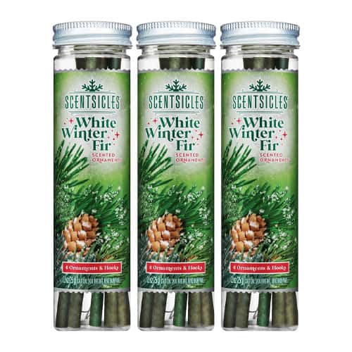 7 Ways to Make an Artificial Christmas Tree Smell Real 10 scenticles white winter fir scented christmas ornaments